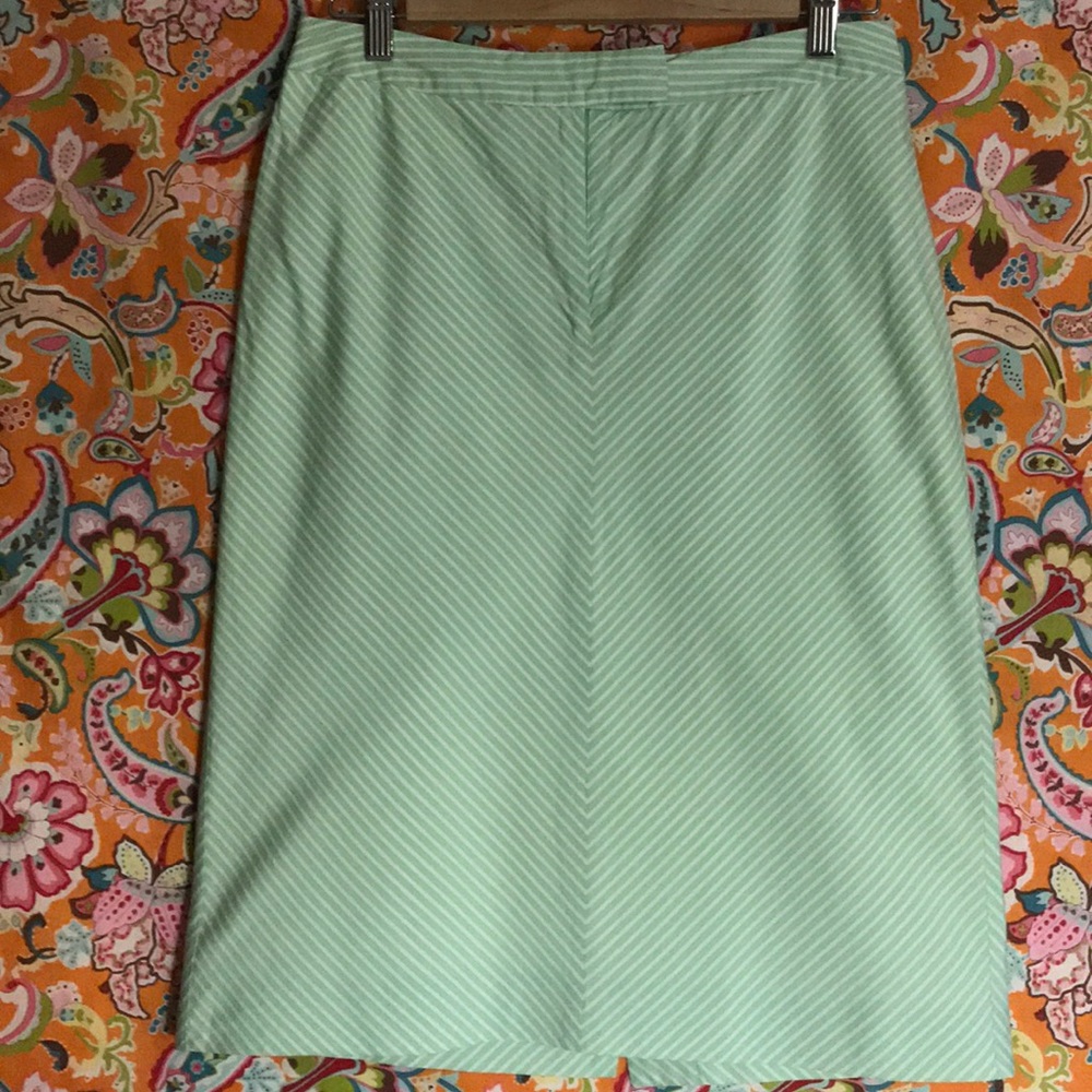 Brooks Brothers mint green & white a-line skirt 8